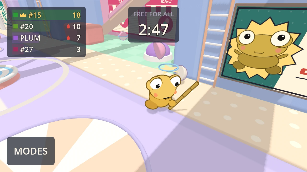 A capsule opens beside Kero during a round